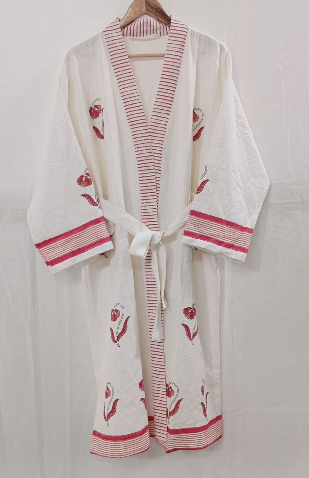 Hand Block Printed Cotton Bathrobe